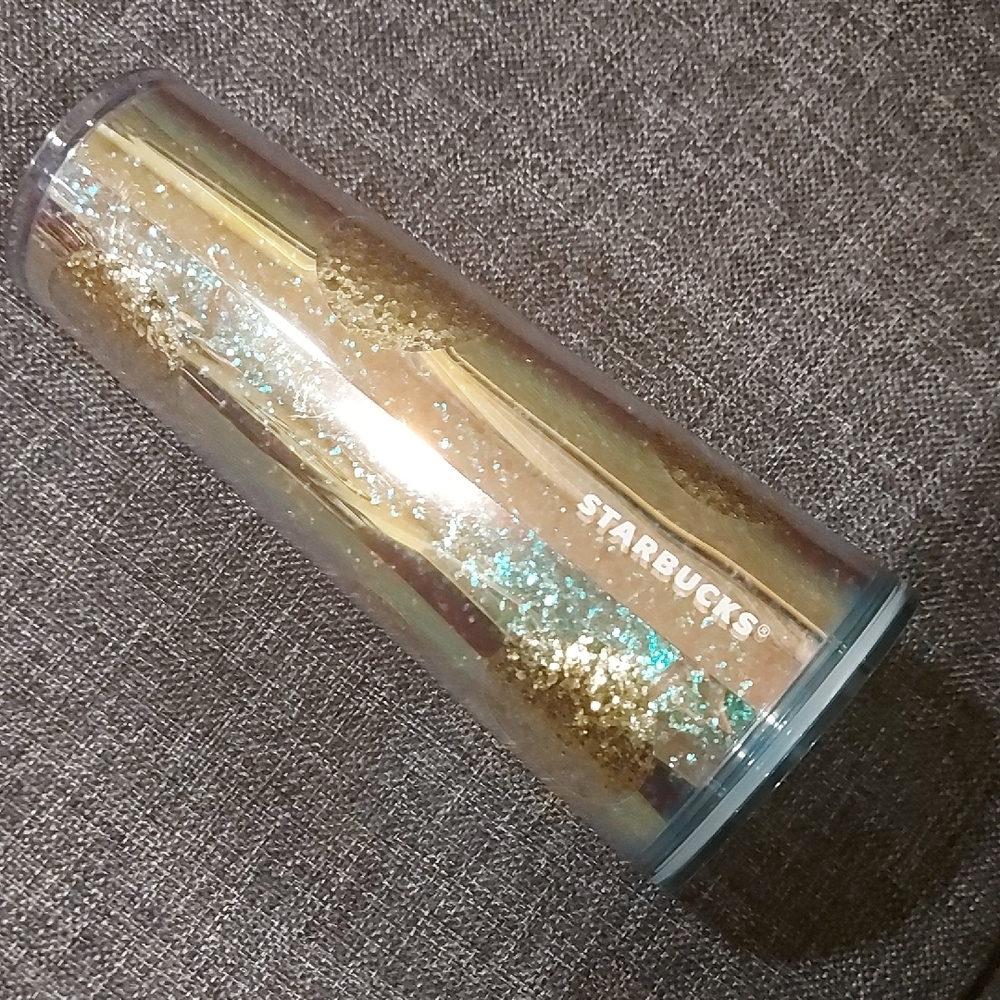 Starbucks 2020 Gold Holiday Glitter Polka Dots 24 Oz Cold Cup Tumbler